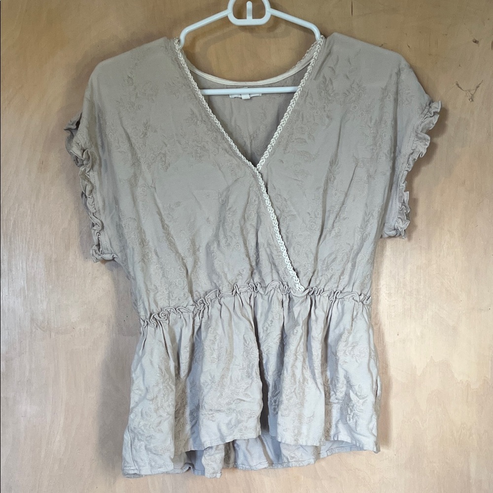 Maurices Taupe Wrap Blouse
